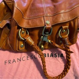 Francesco Biasia Tan Leather Satchel